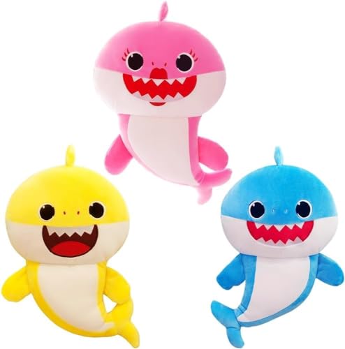 3PCS Hai Plüschtier, 20 cm Shark Plush Toy, Shark Stofftier Plüsch Spielzeug Stuffed Doll, Soft Plüschpuppe Süßes, Cartoon Kinderpuppe Kuscheltier Gefüllte Plüschdekoration Geschenk Für Kinder (3) von Simmpu