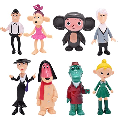 8 Pieces Monkey Mini Figures Set,Monkey Cake Topper,Großohriger AFFE Action Figuren Toys,PVC Anime Figure Model,Monkey Party Cake Decoration for Children Birthday Party Dekoration von Simmpu