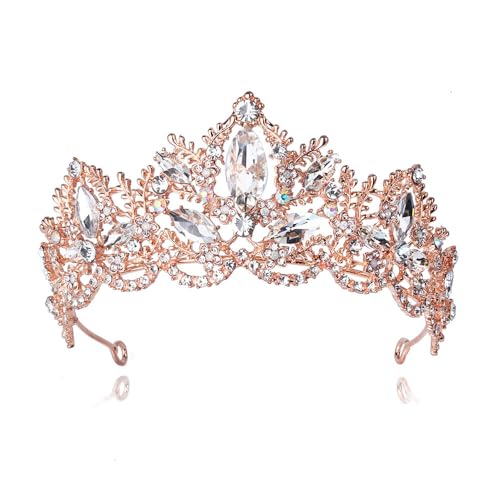 Barock Königin Krone,Tiara Hochzeit Strass Hochzeit Tiaras Diadem Haarschmuck Gothic Kristall Krone Vintage Tiara Stirnband Für Abschlussball Braut Halloween Weihnachten Geschenke von Simmpu