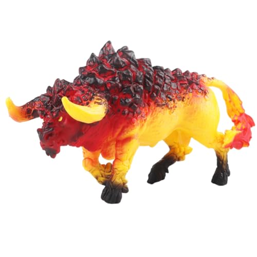 Buffalo Figuren Kuchen Topper Toy, Feuer Stier Modell Mini-Actionfiguren Tier Figure Stier Figures, Monster Simulation Creatures Toy Kinderspielzeug für Jungen und Mädchen Geburtstag von Simmpu