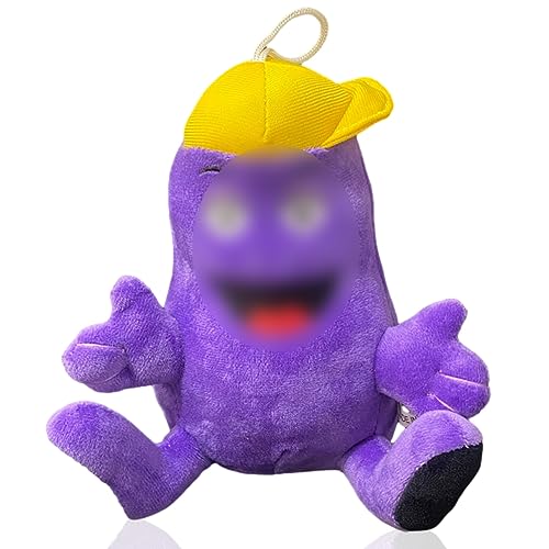 Lila Grimace Plush Toy, Grimace Kuscheltier Kawaii Grimace Starry Eyes 3D Plüsch-Überwurfkisse PP Baumwollfüller Kinderspielzeug for Cuddly Toy Lovers Children's Toy Gift Filled 20cm von Simmpu