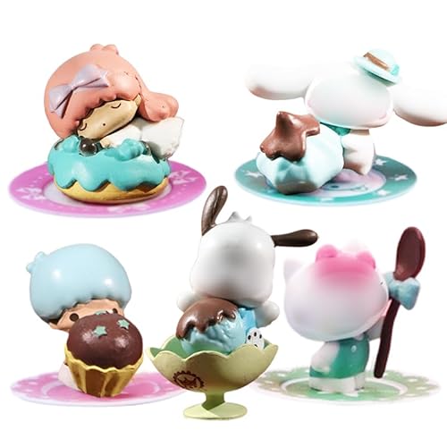 Mini-Cartoon-Figur Mini-Figuren-Set Dessert-Serie Cartoon-Figuren Cartoon Anime Figur Tortendekorationen Geeignet für Kinder Jungen und Mädchen (6 Stück) von Simmpu