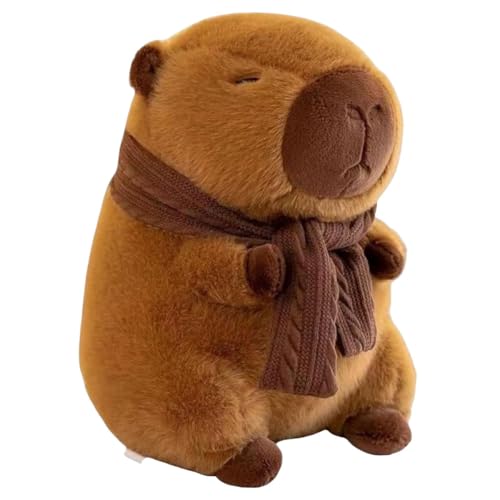 Simmpu Capybara Kuscheltier, Capybara Plüschtier für Kinder, Capybara mit Schal，Stofftier Capybara Geschenk, Capybara Plush Für Mädchen Jungen（25cm） von Simmpu