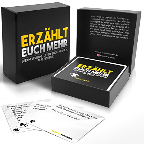 Simon und Jan 1 Erzählt euch mehr (Klassik) Gesellschaftsspiel Erwachsene - Spiel für mehr Achtsamkeit und Selbstreflexion - tolle Geschenkidee für Muttertag, Geburtstag, Freunde - Kartenspiel von Simon und Jan