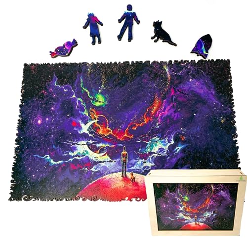 Original Holz Puzzle - Galactic View 500 Teile, King Size 45x30cm, Einzigartige Form für Erwachsene und Kinder von Simply Life and Quality