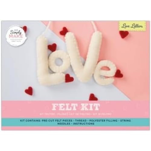 Simply Make Filz-Liebe mit Herzen, Filz-Bastelset für Erwachsene und ältere Kinder, schöne Dekorationen für Ihr Zuhause, Küchenzubehör, Filzhandwerk ist ein tolles Geschenk, ideales Hobby Simply Make Filz-Liebe mit Herzen, Filz-Bastelset für Erwachsene und ältere Kinder, schöne Dekorationen für Ihr Zuhause, Küchenzubehör, Filzhandwerk ist ein tolles Geschenk, ideales Hobby von Simply MAKE