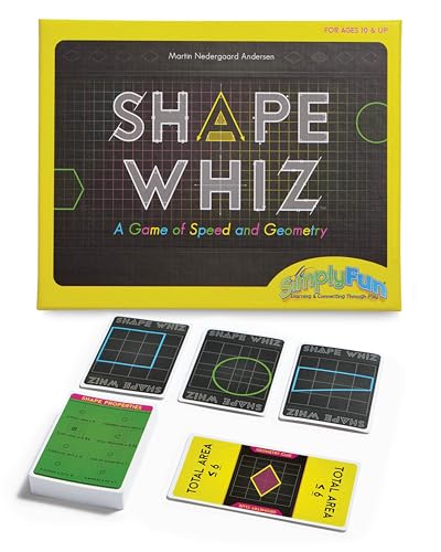 SimplyFun Shape Whiz – ein lustiges und lehrreiches Mathematikspiel mit Geometrie und unseren Kräften der Annäherung, für 2 bis 4 Spieler – ab 10 Jahren von SimplyFun