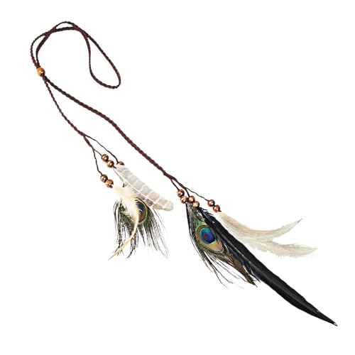 Simsky Indianer kopfschmuck damen,Boho Haarschmuck für Mädchen - Indianer Kopfschmuck mit Federlänge 6-15 cm von Simsky