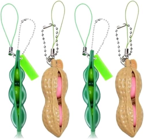 Simsky Squeeze Bean Schlüsselanhänger, Bohnenform, Quetsch-Schlüsselanhänger, Fidget Toys von Simsky