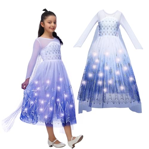 Sincere Party Deluxe Light Up Elsa Prinzessin Kleid Multi Rock Schichten, flauschig und perfekt für World Book Da für Mädche 5-6 Jahre von Sincere Party