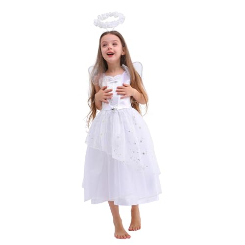 Sincere Party Geburt Maria Jungfrau Fancy Kleid Kostüm,Weihnachtsengel Schneeflocke Fancy Kleid für Mädchen 7-8 Jahre Sincere Party Geburt Maria Jungfrau Fancy Kleid Kostüm,Weihnachtsengel Schneeflocke Fancy Kleid für Mädchen 7-8 Jahre von Sincere Party