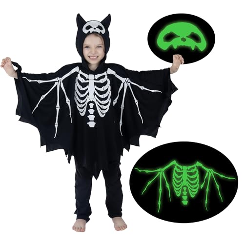 Sincere Party Glow In the Dark Fledermaus Cape Skelett Kostüm für Kinder 12-13 Jahre von Sincere Party