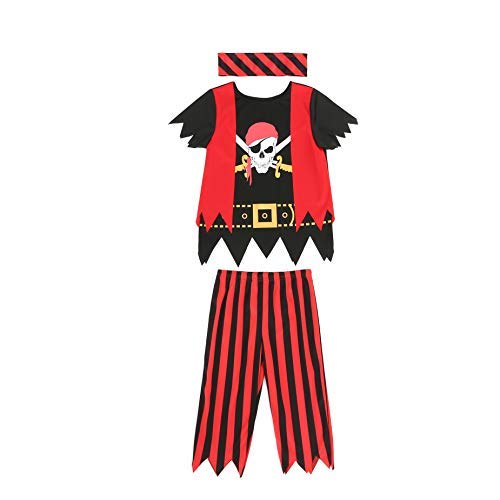 Sincere Party Kinder Pirate Kostüm, Jungen Pirate Dress Up, 3-Stücke Set Pirate Cosplay, für Kinder 3-4 Jahre von Sincere Party