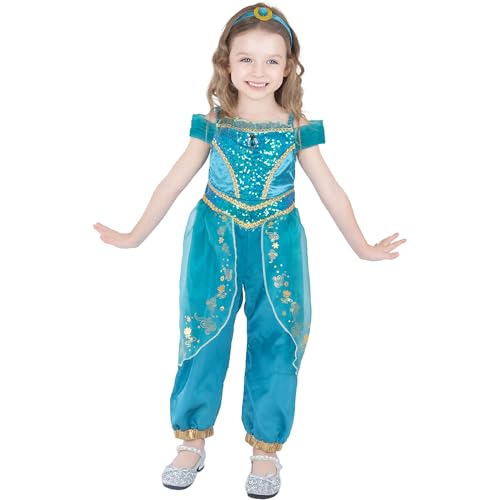 Sincere Party Mädchen Jasmin Kostüm mit Kopfband und Armband 5-6 Jahre Sincere Party Mädchen Jasmin Kostüm mit Kopfband und Armband 5-6 Jahre von Sincere Party