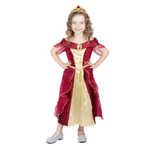 Sincere Party Mädchen Luxus Red Belle Prinzessin Kleid Cosplay Kostüm mit Tiara 3-4 Jahre von Sincere Party