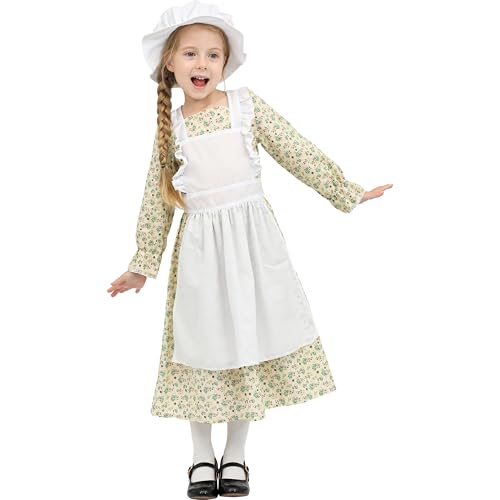 Sincere Party Mädchen Victorian Kostüm Baumwolle Kleid World Book Day Week Mädchen Fancy Kleid Floral L 8-10 von Sincere Party