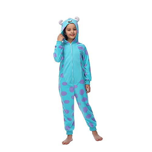 Sincere Party Sulley Onesie Kostüm für Kinder, weiche gemütliche warme Fleece Tier Onesie für Unisex Kinder Groß (8-10) von Sincere Party