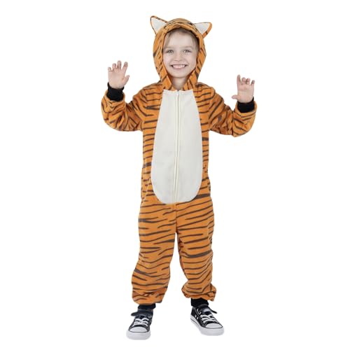 Sincere Party Tiger Onesie Neuheit Tiger Jumpuit mit Stickerei Gesicht Tier Kostüm für Kinder 2X-Groß (12-14) von Sincere Party