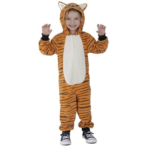 Sincere Party Tiger Onesie Neuheit Tiger Jumpuit mit Stickerei Gesicht Tier Kostüm für Kinder Groß (8-10) von Sincere Party