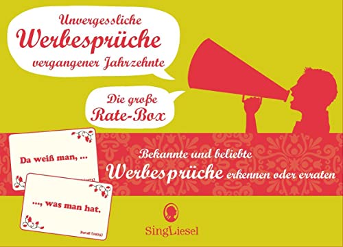 Unvergessliche Werbesprüche. Die große Rate-Spiel-Box für Senioren und Seniorinnen. Spiele-Set für das Gedächtnistraining für Senioren. von SingLiesel