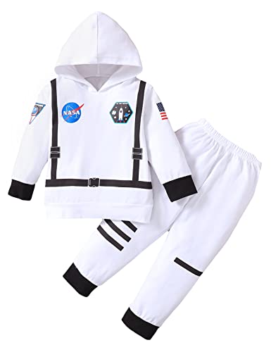 Singcoco Kleinkind Junge Halloween Kostüm Outfit Baby Kostüm Outfit Weiß-Astronaut 3T von Singcoco