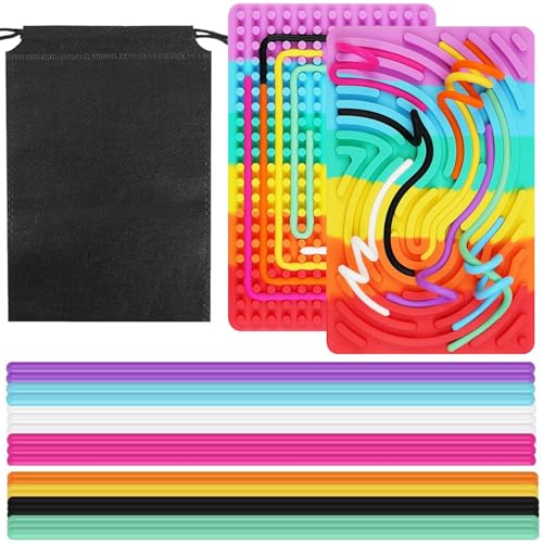 Sinirttou Sensorik Activity Board,Doppelseitiges Sensorisches Spielzeug Board, Sensory Fidget Board, zur Autismus ADHD Kinder ab 3 Jahr & Erwachsene mit Reisetasche & 20 Zubehör Schnüren(Farbig) Sinirttou Sensorik Activity Board,Doppelseitiges Sensorisches Spielzeug Board, Sensory Fidget Board, zur Autismus ADHD Kinder ab 3 Jahr & Erwachsene mit Reisetasche & 20 Zubehör Schnüren(Farbig) von sinirttou
