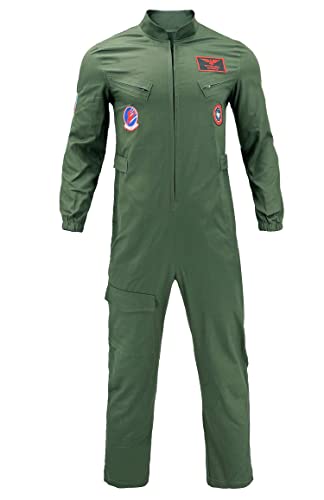 Maverick Flight Pilot Overall Halloween Cosplay Kostüm für Erwachsene Herren groß von Sinkawa Jackets