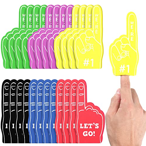 24 Stück Sportfächer Schaumstoff Finger Mini Foam Finger Schaumstoff Hand Foam Finger 1 für Sport Thema Geburtstag Party Zubehör Sportveranstaltungen Spiele Gastgeschenke Baseball Basketball Fußball Team Geschenke, mehrere Farben von Sinmoe