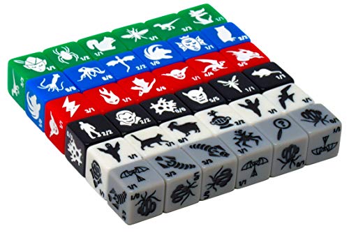 Monster Rocks: 36 Token dice 6X of Each Color. Great for Magic The Gathering. von Sinoeem