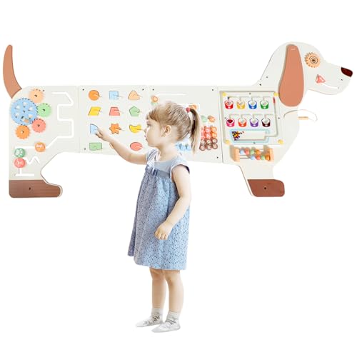 Sinpedex Sensory Board Toys for Kids: Montessori Interactive Educational Panels for Motorics - Activity Wall Furniture for Classrooms Daycares Playrooms - Dog Wall Toys for Autism von Sinpedex