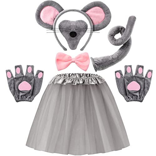 Sintege 6 Stück Maus Kostüm Set Maus Ohren Stirnband Maus Nase Fliege Schwanz Tutu Rock Handschuhe Tier Kostüm Zubehör für Kinder Erwachsene Halloween Party Welttag des Buches Cosplay Accessoires Sintege 6 Stück Maus Kostüm Set Maus Ohren Stirnband Maus Nase Fliege Schwanz Tutu Rock Handschuhe Tier Kostüm Zubehör für Kinder Erwachsene Halloween Party Welttag des Buches Cosplay Accessoires von Sintege