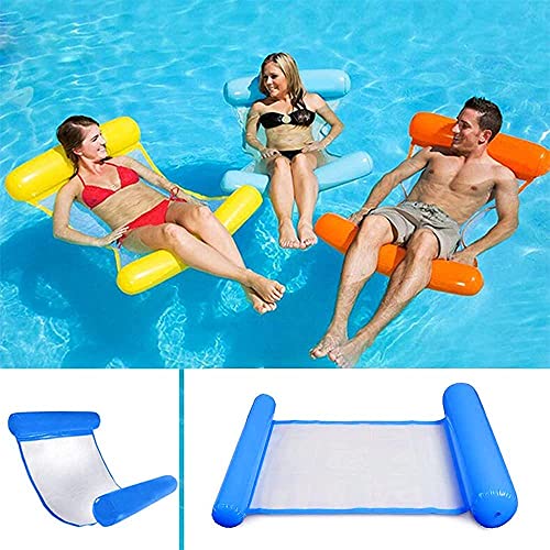 Sinwind Aufblasbares Schwimmbett, Wasser-Hängematte 4-in-1Loungesessel Pool Lounge luftmatratze Pool aufblasbare hängematte Pool aufblasbare hängematte für Erwachsene und Kinder (Saphirblau) von Sinwind