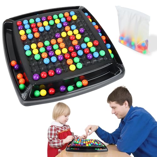 Intellektuelles Schachbrett Doppelduell, 120 Stück Rainbow Ball Elimination Brettspiel, Rainbow Ball Brettspiel für Kinder Erwachsene, Schachbrett Bunte Kugeln Intellectual Chessboard (2-4 Personen) von Sinwind