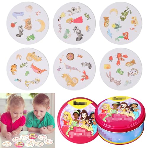 Kartenspiel Kinder 55pcs, Prinzessinnen Kartenspiel, Familienspiel, Kinderpuzzlespiell, Anime Kartens, Camping Kartenspiel für 2-8 Spieler ab 4 Jahren, Spielzeug Geschenk für Jungen Mädchen (Princess) von Sinwind