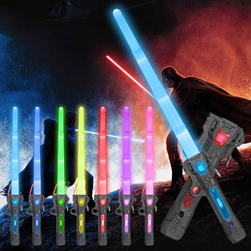 Lichtschwert Kinder, Laserschwert Star, 7 Farben Lichtschwert mit Sound, Retractable LED Lightsaber Spielzeug, Laserschwert Kinder Cosplay Spielzeug, Light Saber, Leuchtschwert Kinder (Schwarz) von Sinwind