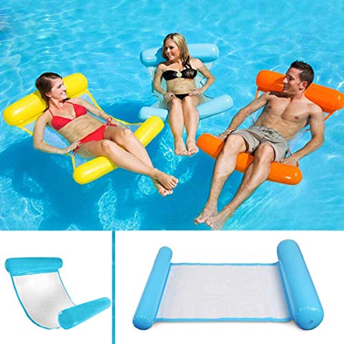 Sinwind Aufblasbares Schwimmbett, Wasser-Hängematte 4-in-1Loungesessel Pool Lounge luftmatratze Pool für Erwachsene und Kinder (Blue) von Sinwind