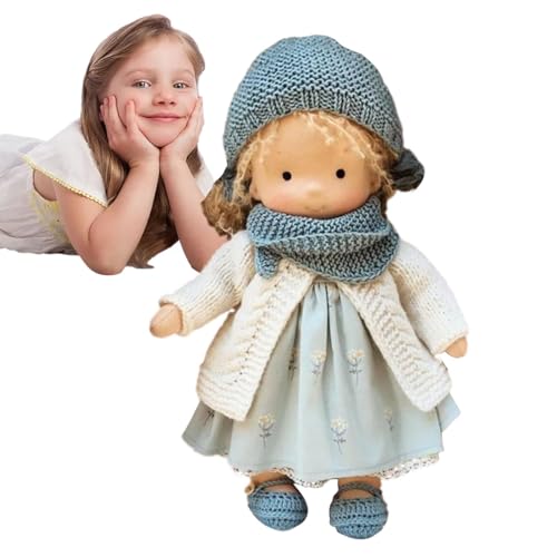 Handgefertigte Waldorfpuppe, Stoffpuppe Mädchen, Plüschpuppe Handgefertigte Puppen, Handgefertigte Plüschpuppe Mit Kleidung, Weiche Stoffpuppe Babypuppe Püppchen Geschenk Für Kinder von Sionhiuo