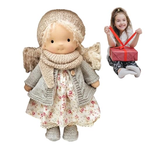 Handgefertigte Waldorfpuppe, Stoffpuppe Mädchen, Plüschpuppe Handgefertigte Puppen, Handgefertigte Plüschpuppe Mit Kleidung, Weiche Stoffpuppe Babypuppe Püppchen Geschenk Für Kinder von Sionhiuo