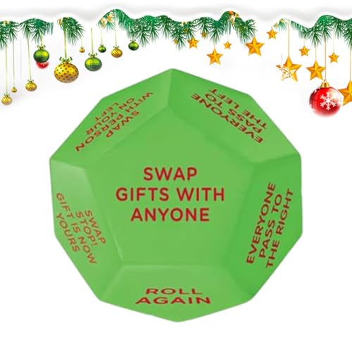 Santa Swap Gi-ft Exchange Dice, 2025 New Exchange Dice Game, 2025 New Christmas Dice gi-ft Exchange Game, Lustige Weihnachtsparty Würfel Aus Holz, Weihnachts Familienparty Spiel von Sionhiuo