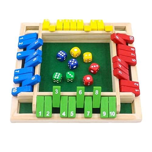 Schließen Sie Die Box, 4 Spieler Shut The Box Spiel, Mathe Spiele Aus Holz, Barspiele Für Partys Und Zusammenkünfte, Würfelspiel Holz, Mathematik Lernspielzeug, Unterhaltung, 2–4 Spieler von Sionhiuo