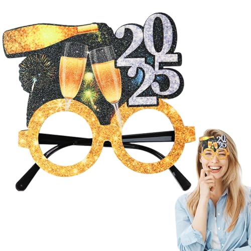 Sionhiuo 2025 Neujahrsparty-Brille – lustige Brillen-Dekoration, Neujahrsbrille, stilvolle Neujahrsparty-Zubehör, Foto-Requisiten, Brille für Damen und Herren von Sionhiuo