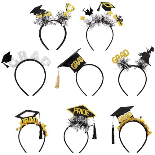 Sionhiuo Abschlusshut Stirnband - Aus Filz Für Abschlussfeier Deko - 8 Glitzer Haarbänder für Abschlussfeier Kindergarten Uni Fotoaccessoire Sionhiuo Abschlusshut Stirnband - Aus Filz Für Abschlussfeier Deko - 8 Glitzer Haarbänder für Abschlussfeier Kindergarten Uni Fotoaccessoire von Sionhiuo