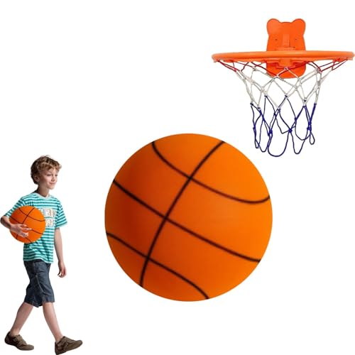 Sionhiuo Basketball | Leiser Basketball-Indoor-Trainingsball der Größe 7 - Flexibler, leiser Schaumstoffball, geräuschloser Basketball für verschiedene Indoor-Aktivitäten, Kinder, Teenager, Erwachsene von Sionhiuo