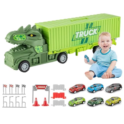 Sionhiuo Carrier Truck Race Track Kids Toys, Autoträgerspielzeug | Faltbares Autospiel -Set Kleinkindfahrzeuge - Buntes Rennstrecken Playset Early Education Toys für den Kindergarten zu Hause von Sionhiuo