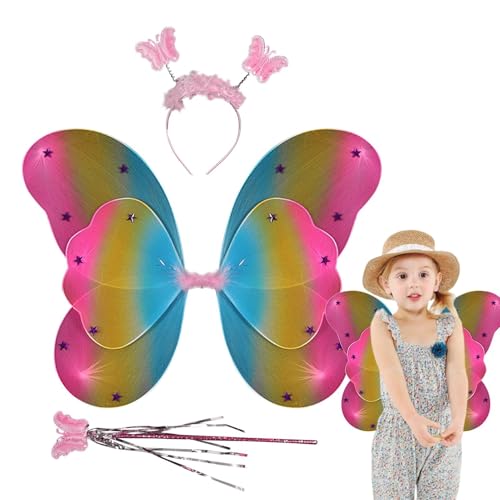 Sionhiuo Elfenflügel Für Mädchen,Kostüm Schmetterlings - Kostümzubehör Feenflügel Haarreif Für Kinder Karneval Verkleidung Cosplay Sionhiuo Elfenflügel Für Mädchen,Kostüm Schmetterlings - Kostümzubehör Feenflügel Haarreif Für Kinder Karneval Verkleidung Cosplay von Sionhiuo