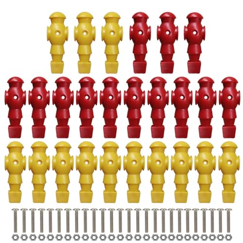 Sionhiuo Foosball Men – 2 Farben Tischfußball Herren | 26x kleine Puppenfigur, -Komponenten, Spielfigur für Fußballmaschinenzubehör von Sionhiuo