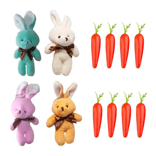 Sionhiuo Hase Karotte Plüschtier,Osterhase Plüschtier - 12X/Set Plüschhase Karotte Stofftier | Entzückende gefüllte Karotte mit Osterhasen, süßes Hasen-Plüsch-Karottenspielzeug für Feiertage, von Sionhiuo