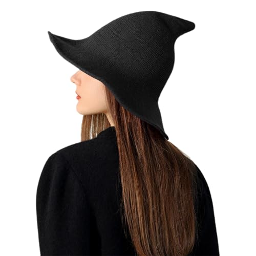 Sionhiuo Hexenhut | Halloween Strick Hexenhut Mit Breiter Krempe | Accessoire Für Verkleidung Und Feste Kopfschmuck Für Feiertage Bühnenauftritte Und Fotografie Sionhiuo Hexenhut | Halloween Strick Hexenhut Mit Breiter Krempe | Accessoire Für Verkleidung Und Feste Kopfschmuck Für Feiertage Bühnenauftritte Und Fotografie von Sionhiuo