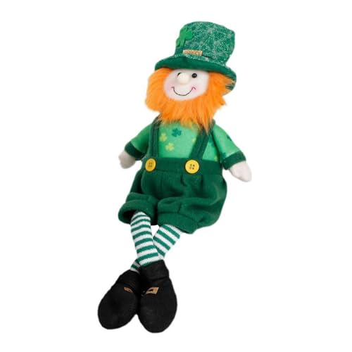 Sionhiuo Irische Plüschpuppe, Kleeblatt-Plüschtier | St. Patrick's Day Plüschpuppe mit langen Beinen,Leichtes Dekorationswerkzeug für Spielzimmer, Arbeitszimmer, Schlafzimmer, Wohnzimmer, Kinderzimmer von Sionhiuo