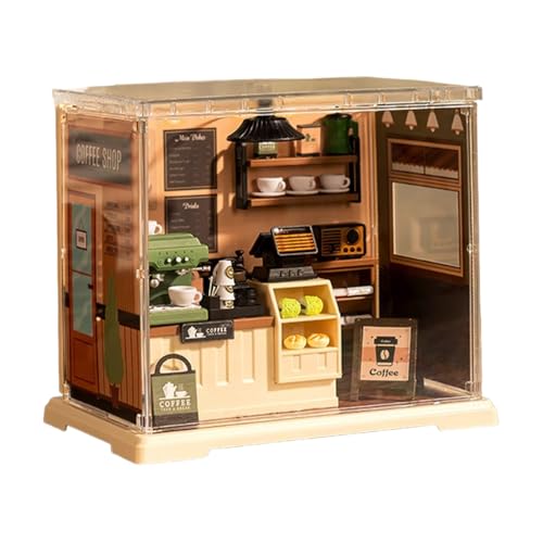 Sionhiuo Miniaturhaus Bausatz,Puppenhaus Bastelset | Bauset für Erwachsene mit Minicafé-Küche als Zimmerdekoration Sionhiuo Miniaturhaus Bausatz,Puppenhaus Bastelset | Bauset für Erwachsene mit Minicafé-Küche als Zimmerdekoration von Sionhiuo